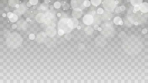 Bokeh lights isolated. Transparent blurred shapes. Abstract light effect. vector