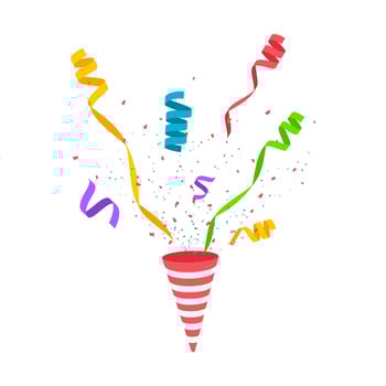 Confetti festive illustration. Party popper isolated vector