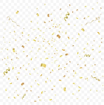 Golden confetti isolated. Festive background. vector