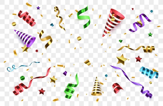 Colorful bright confetti background. Confetti burst. Festive vector illustration
