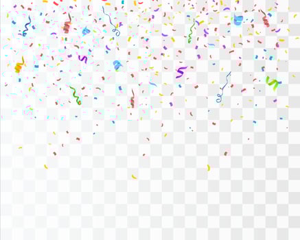 Colorful bright confetti. Festive vector background.