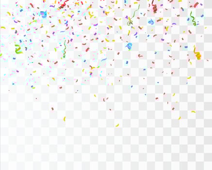 Colorful bright confetti. Festive vector background.