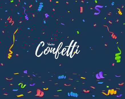 Colorful bright confetti background. Confetti burst. Festive vector illustration