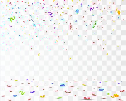 Colorful bright confetti. Festive vector background.