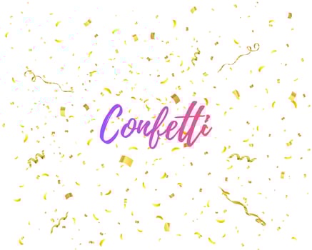 Golden confetti isolated. Festive background. vector