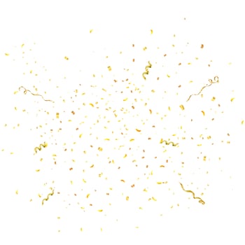 Golden confetti isolated. Festive background. vector