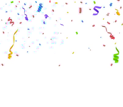Colorful bright confetti isolated on transparent background. Festive vector illustration