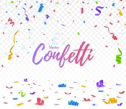 Colorful bright confetti. Festive vector illustration