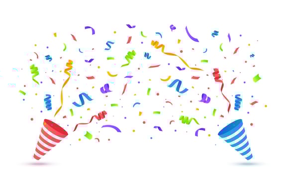 Confetti festive illustration. Party popper isolated vector