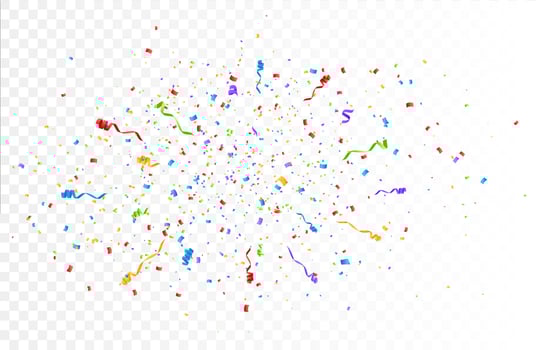 Colorful confetti isolated. Festive vector background