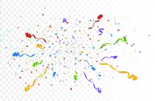 Colorful confetti isolated. Festive vector background