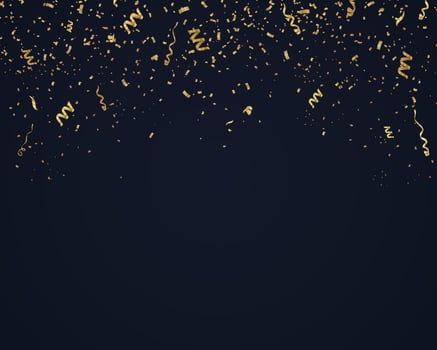 Golden confetti isolated. Festive background. vector