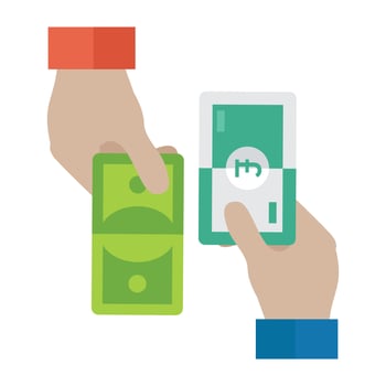 Trendy Cash Transaction vector