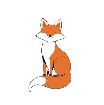 Cute Happy Red Fox Illustration vector