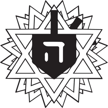 Logos specific to the hanukkah holiday, a holiday specific to Israel. These designs are made in several colour palettes and in different shapes vector
