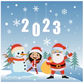 new year and happy kids vector