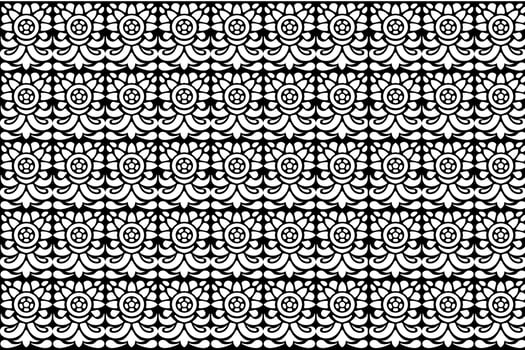 Black and white oriental pattern. Seamless repeating floral elements, background with Arabic ornament. vector