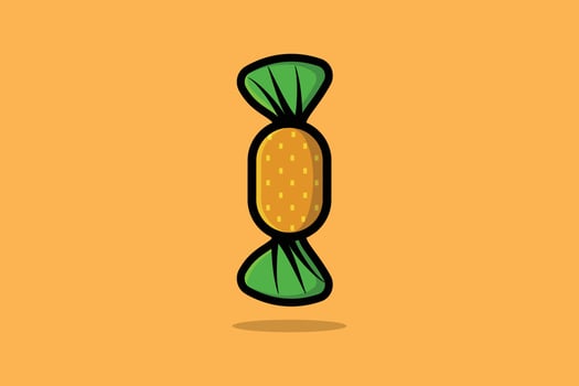 Candy in Wrapper vector illustration. Food object icon concept. Christmas sweet candy vector design. Christmas decorative elements icon.