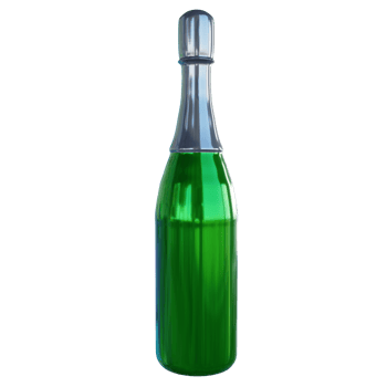 3d render of champagne bottle isolated png