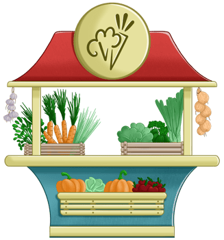 Vegetable stall. Street shop. Marketplace. png