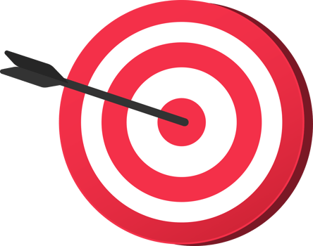 red target icon Target board with dart darts. illustration PNG