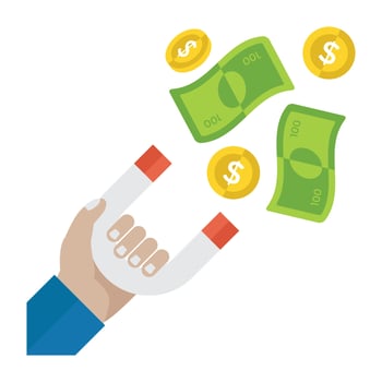Trendy Money Attraction vector
