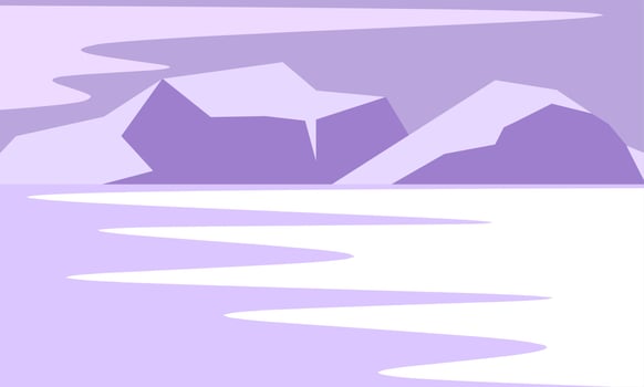 Winter illustration design, Mountain scenery when winter comes vector