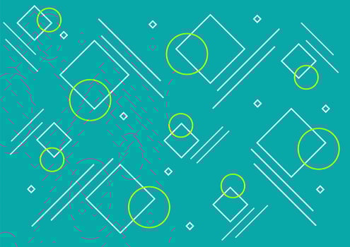 Colorful background vector design with round and square ornament
