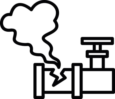 Gas Pipe Leak Vector Icon