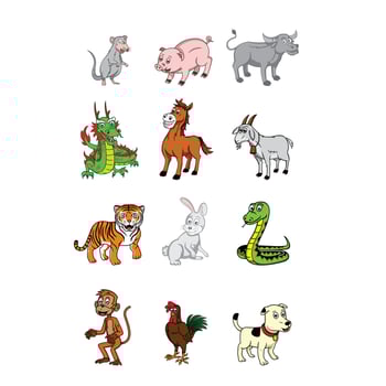 Chinese Zodiac Set Illustration vector