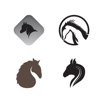 Horse head logo icon template design vector