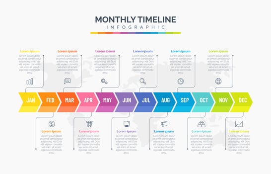Monthly Timeline Infographic vector