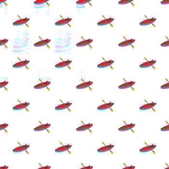 Kayak pattern, cartoon style vector