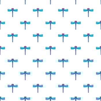 Dragonfly pattern, cartoon style vector