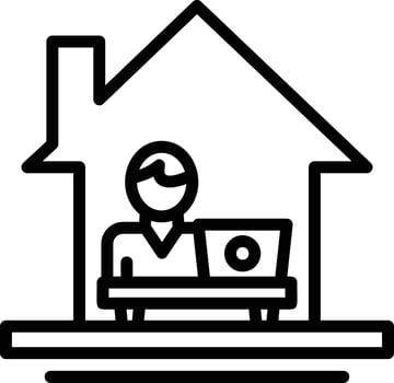 Work From Home Line Icon vector