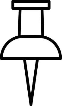 Push Pin Line Icon vector