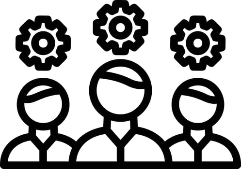 Team Management Line Icon vector