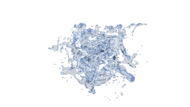 3d realistic water splashing round frame, aqua, clear liquid splash.  PNG alpha channel.