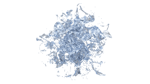 3d realistic water splashing round frame, aqua, clear liquid splash.  PNG alpha channel.