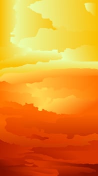 Bright sunset sky vector illustration. Sunset cloudscape vector for graphic, wallpaper, resources, business, design or decoration. Vertical cloudscape sunset sky vector illustration