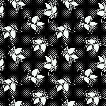Seamless floral abstract Pattern with Flowers on black Background. pattern design and ready for print vector