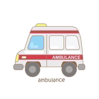 Alphabet A For Ambulance Vocabulary Illustration Vector Clipart