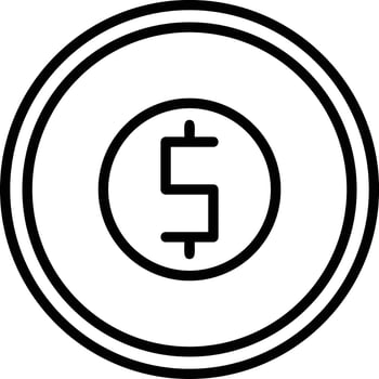 Coin Line Icon vector