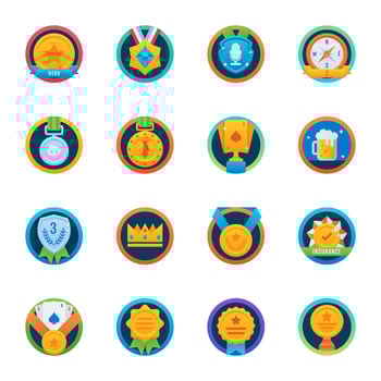 Pack of Success Flat Icons vector