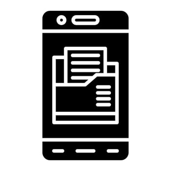Mobile Folder Glyph Icon vector