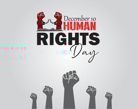 International Human Rights Day. Human Rights people concept.10 December. Template for background, banner, card, poster. Vector illustration.