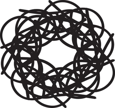 Christmas mandala made on a black theme, made of specific elements vector