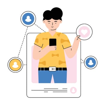 A flat illustration of media advertising vector