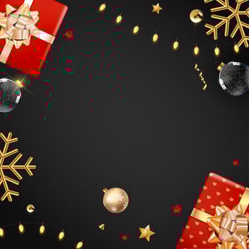 Merry Christmas and Happy New Year Greeting Card vector