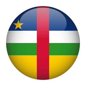 Central African Republic 3D Rounded Flag with Transparent Background png